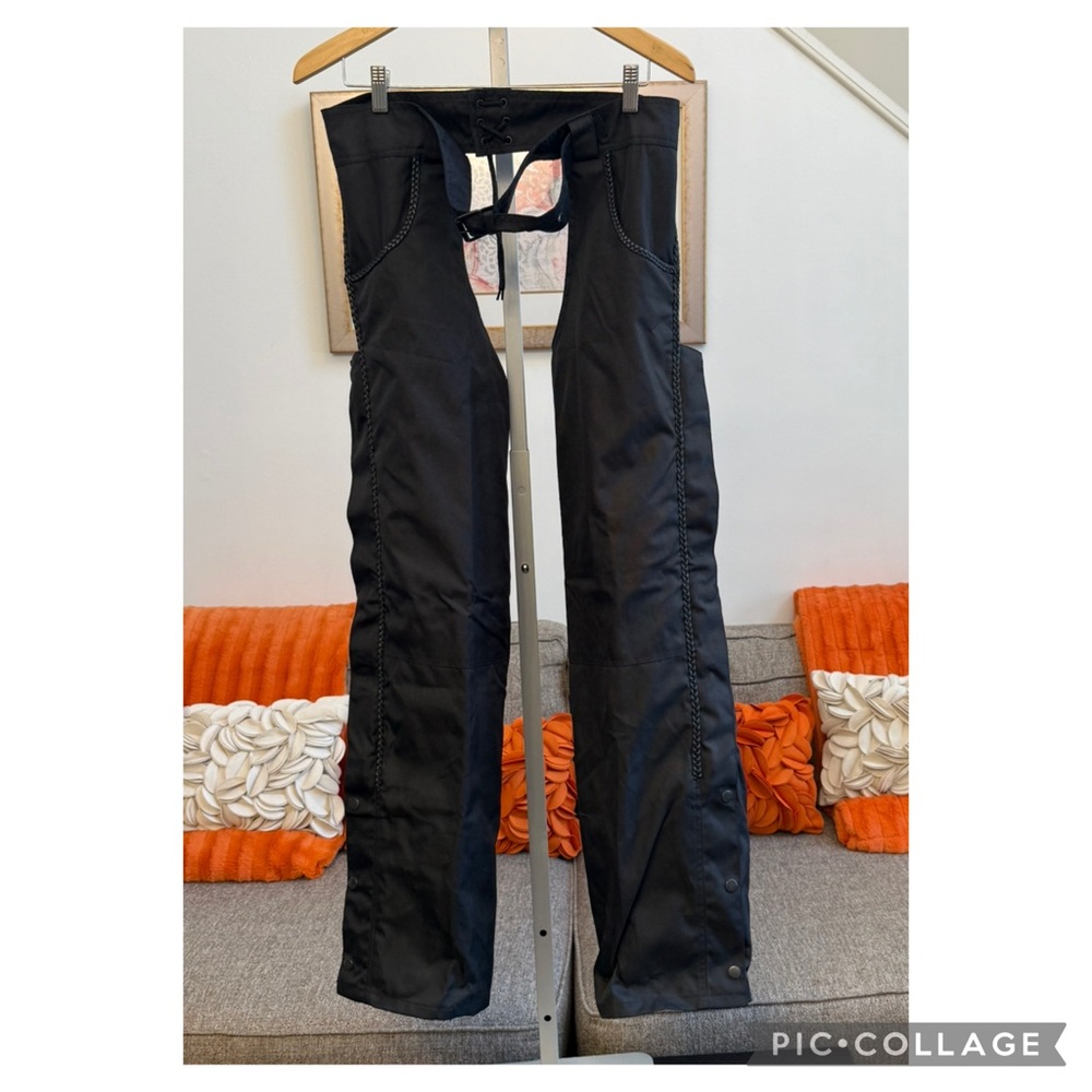 Zony Motorcycle Riding Black Chaps Size Large